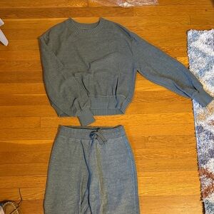 Zara Green Olive Knit Sweater Pant Set